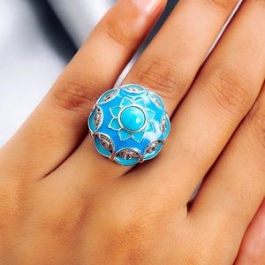 NWOT Stunning Sleeping Beauty Turquoise Ring In Sterling Silver
